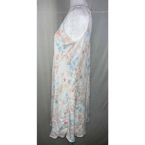 Lauren Ralph Lauren Women's Floral Crepe Dress White Size 8 Long Length - Picture 9 of 10